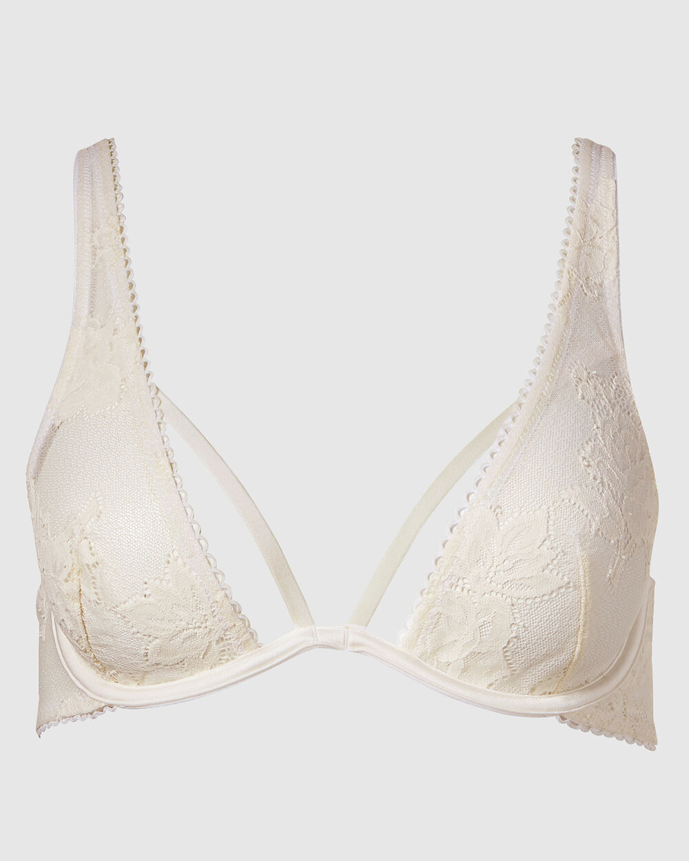 Unlined Bra - White Lace