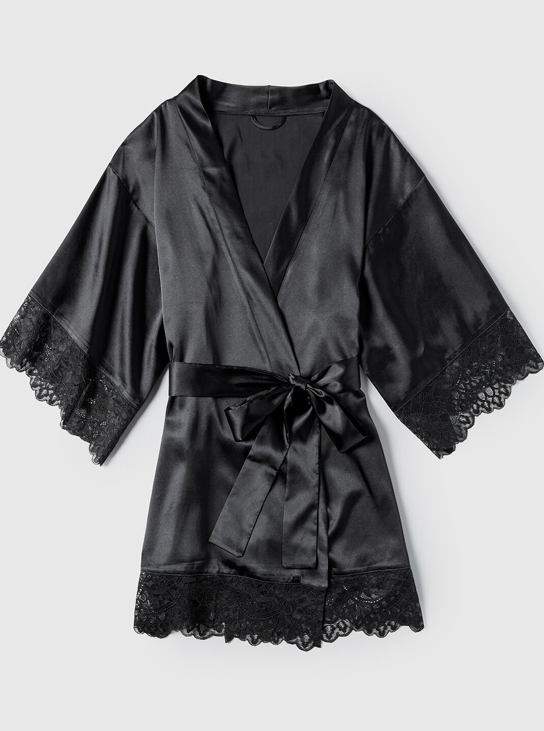 Signature Satin Robe - Black – Lounge Underwear
