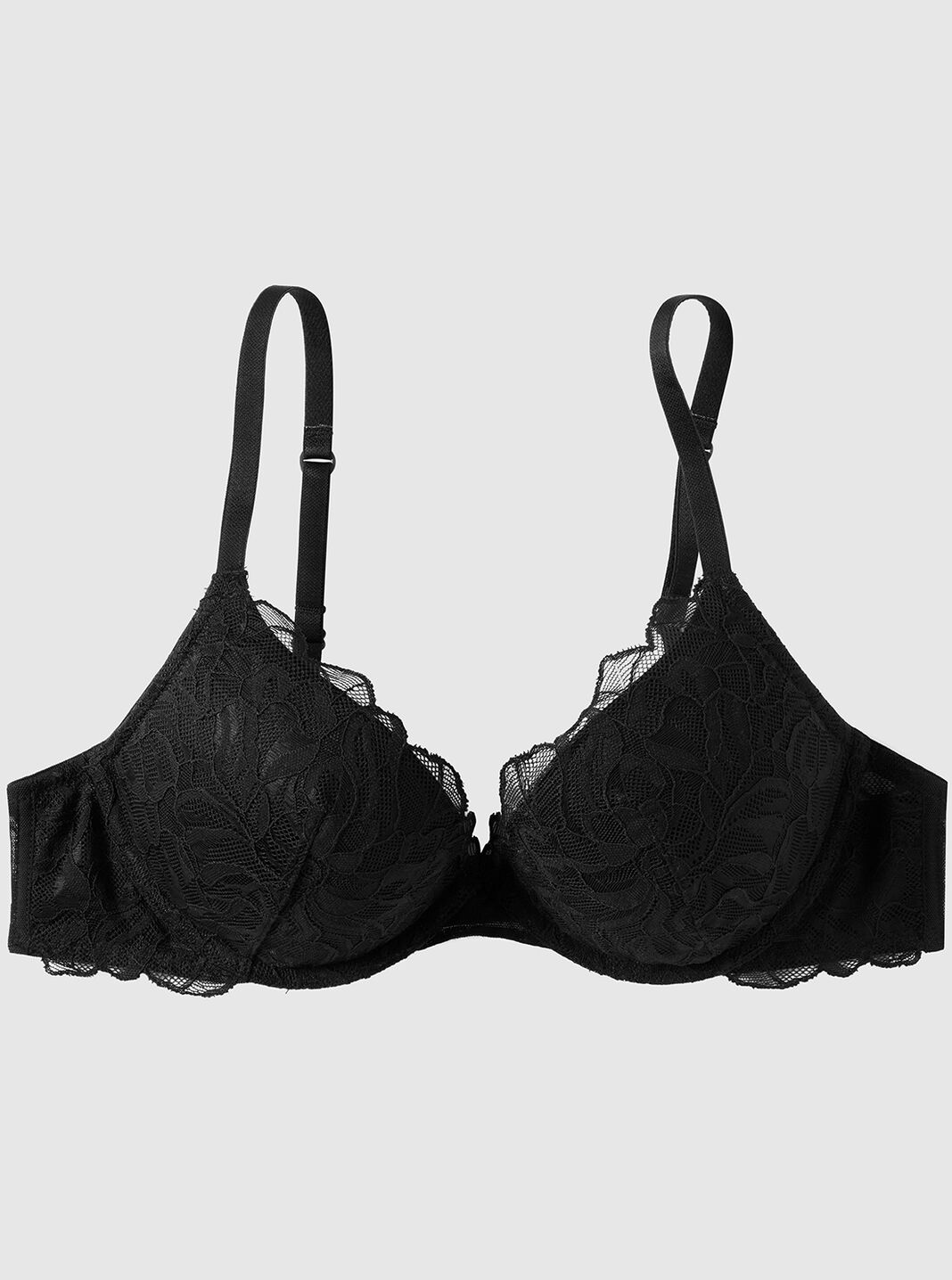 Emerson Intimates Women's Strappy Plunge Push Up Bra with Motif - Black