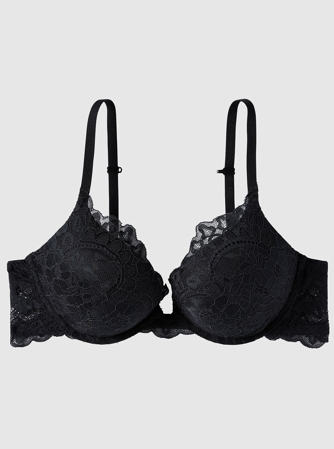Sheer Luxe Balconette Underwire Push-up Bra Negro 34C by Ilusion