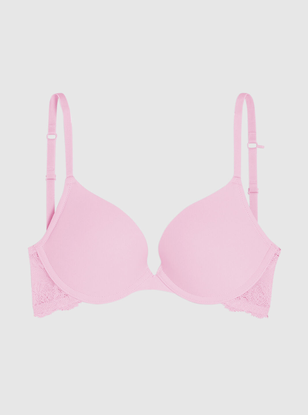 Auden Bra The Radiant Plunge Push-Up Lace Front Closure Lace Overlay Pink  32AA