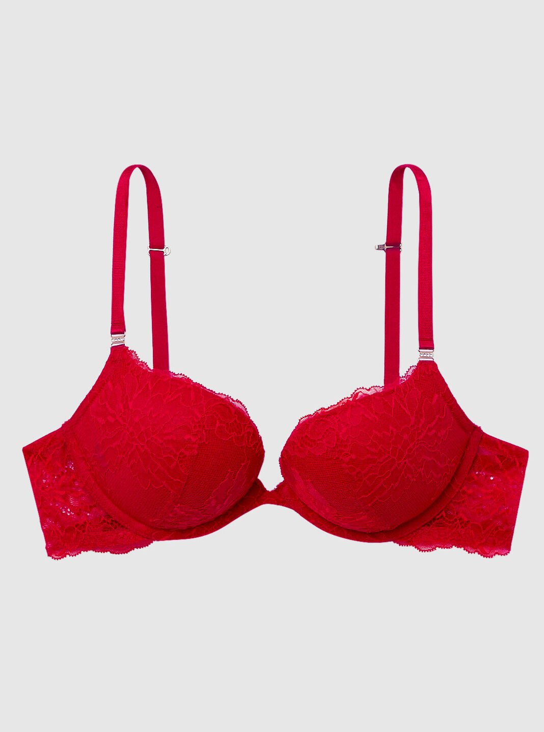 Victoria's Secret Very Sexy Push Up Bra Red Lace with Bow 32A 