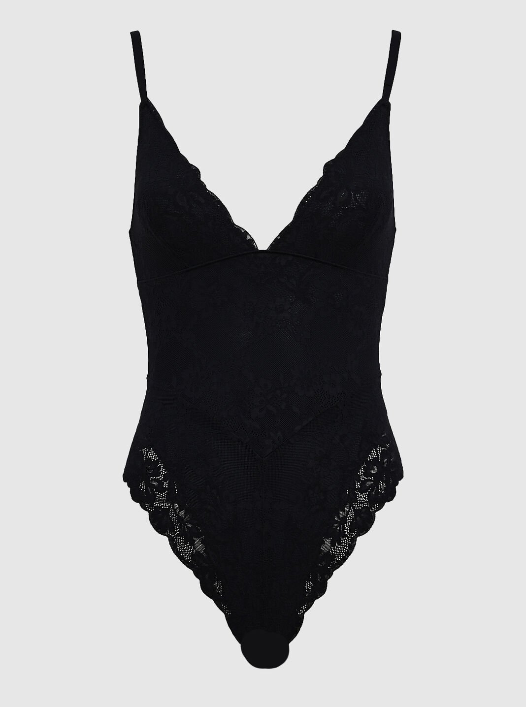 BLACK Mesh lace insert bodysuit, Womens Lingerie